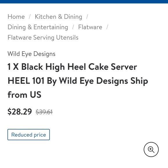 NiB Wild Eye Stainless Steel High Heel Cake Server - Picture 7 of 8